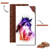 Tablette de chocolat personnalisé watercolor horse
