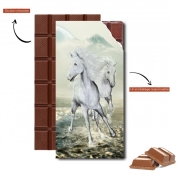 Tablette de chocolat personnalisé Cheval blanc sur la plage