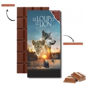 Tablette de chocolat personnalisé Le loup et le lion