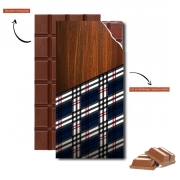 Tablette de chocolat personnalisé Wooden Scottish Tartan