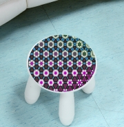 Tabouret enfant Abstract bright floral geometric pattern teal pink white