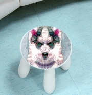 Tabouret enfant abstract husky puppy