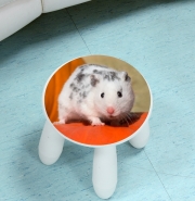 Tabouret enfant Hamster dalmatien blanc tacheté de noir