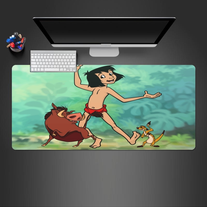 Tapis de souris géant Disney Hangover Mowgli Timon and Pumbaa