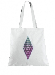 Tote Bag  Sac Abstract bright floral geometric pattern teal pink white