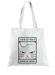 Tote Bag  Sac Christmas makes me Angry cat