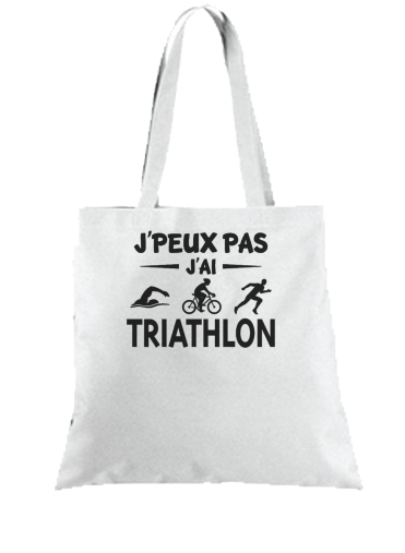 Tote Bag  Sac Je peux pas j ai Triathlon