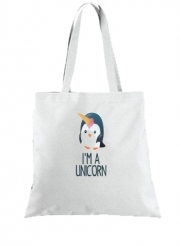 Tote Bag  Sac Pingouin wants to be unicorn