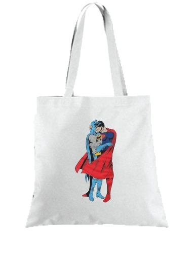 Tote Bag  Sac Superman And Batman Kissing For Equality