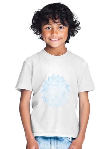 T-Shirt Garçon Bohemian Flower Mandala in Blue