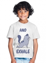 T-Shirt Garçon Cat Yoga Exhale