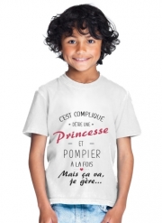 T-Shirt Garçon C'est compliqué d’être une princesse et pompier