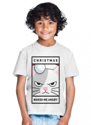 T-Shirt Garçon Christmas makes me Angry cat