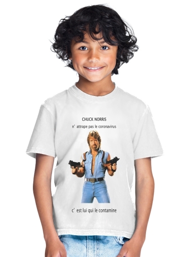 T-Shirt Garçon Chuck Norris Against Covid