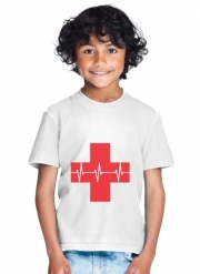 T-Shirt Garçon Croix de secourisme EKG Heartbeat