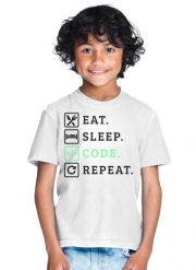 T-Shirt Garçon Eat Sleep Code Repeat