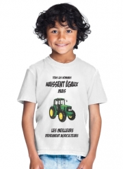 T-Shirt Garçon Tous les hommes naissent egaux Les meilleurs deviennent agriculteurs