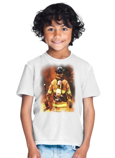T-Shirt Garçon Pompier Feu et Flamme