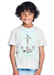 T-Shirt Garçon Floral Anchor in mint