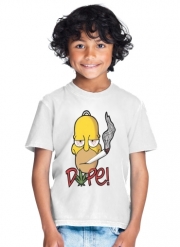 T-Shirt Garçon Homer Dope Weed Smoking Cannabis