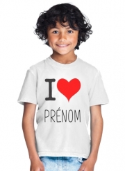 T-Shirt Garçon I love Prénom - Personnalisable avec nom de ton choix