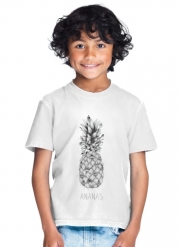 T-Shirt Garçon Ananas en noir et blanc