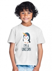 T-Shirt Garçon Pingouin wants to be unicorn