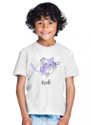 T-Shirt Garçon Reiki Animal chat violet