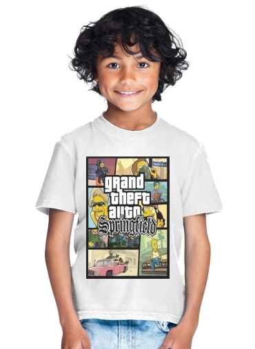 T-Shirt Garçon Simpsons Springfield Feat GTA