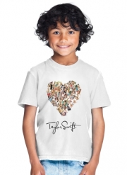 T-Shirt Garçon Taylor Swift Love Fan Collage signature