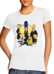 T-Shirt Manche courte cold rond femme Famille Adams x Simpsons