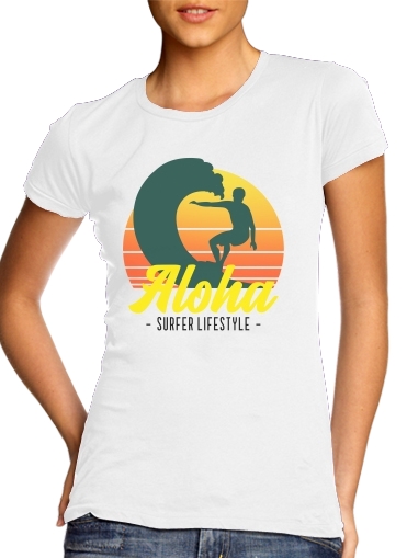 T-Shirt Manche courte cold rond femme Aloha Surfer lifestyle