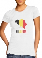 T-Shirt Manche courte cold rond femme Drapeau Belgique
