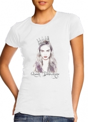 T-Shirt Manche courte cold rond femme Cara Delevingne Queen Art