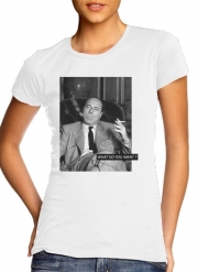T-Shirt Manche courte cold rond femme Chirac Smoking What do you want