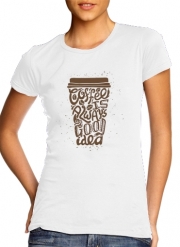 T-Shirt Manche courte cold rond femme Coffee time