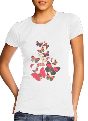 T-Shirt Manche courte cold rond femme Come with me butterflies
