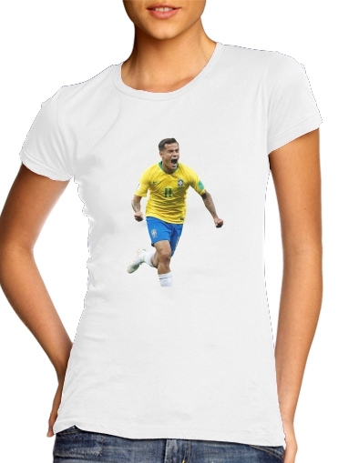 T-Shirt Manche courte cold rond femme coutinho Football Player Pop Art
