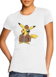 T-Shirt Manche courte cold rond femme Detective Pikachu x Sherlock