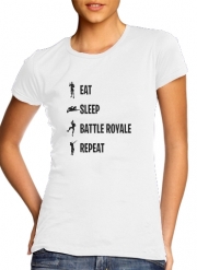 T-Shirt Manche courte cold rond femme Eat Sleep Battle Royale Repeat