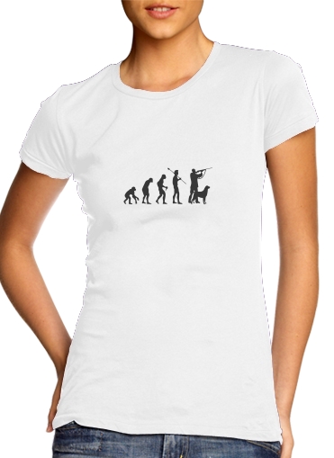T-Shirt Manche courte cold rond femme Evolution du chasseur