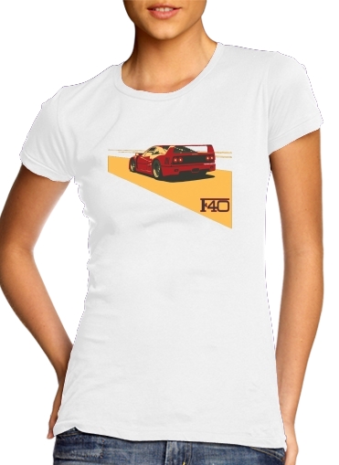 T-Shirt Manche courte cold rond femme Ferrari F40 Art Fan