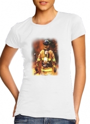 T-Shirt Manche courte cold rond femme Pompier Feu et Flamme