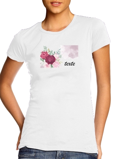T-Shirt Manche courte cold rond femme Logo Fleuriste avec texte personnalisable