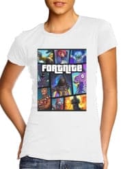 T-Shirt Manche courte cold rond femme Fortnite - Battle Royale Art Feat GTA