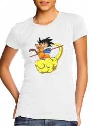 T-Shirt Manche courte cold rond femme Goku Kid on Cloud GT