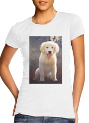 T-Shirt Manche courte cold rond femme Golden Retriever Puppy