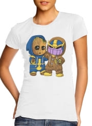 T-Shirt Manche courte cold rond femme Groot x Thanos
