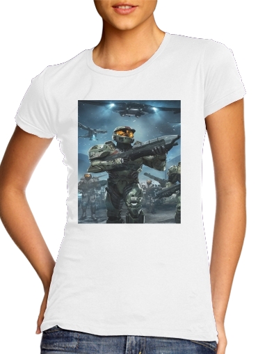 T-Shirt Manche courte cold rond femme Halo War Game