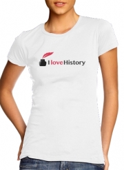T-Shirt Manche courte cold rond femme I love History